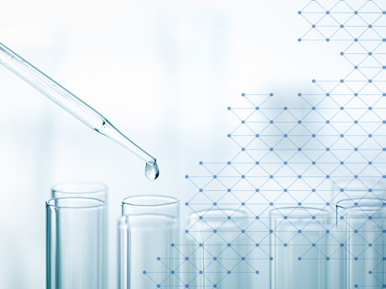 Liquid drop from pipette to test tube