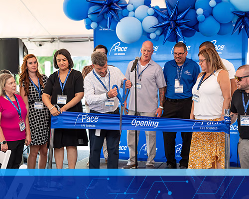 Ribbon cutting at Pace Life Sciences Laboratory Expansion in Salem, MA.