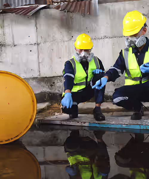 Environmental Engineers assessing contaminated area for cleanup. Paceº Site Assessments for the Hospitality Industry.