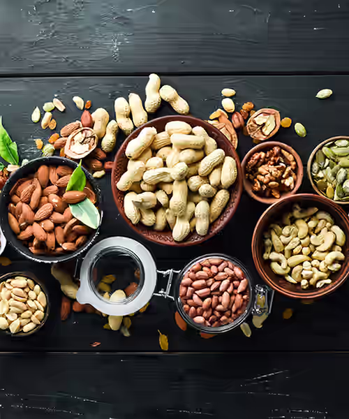 Contaminant Analysis. Pace® Food Safety Testing Services. Nuts and Snacks in bowls.